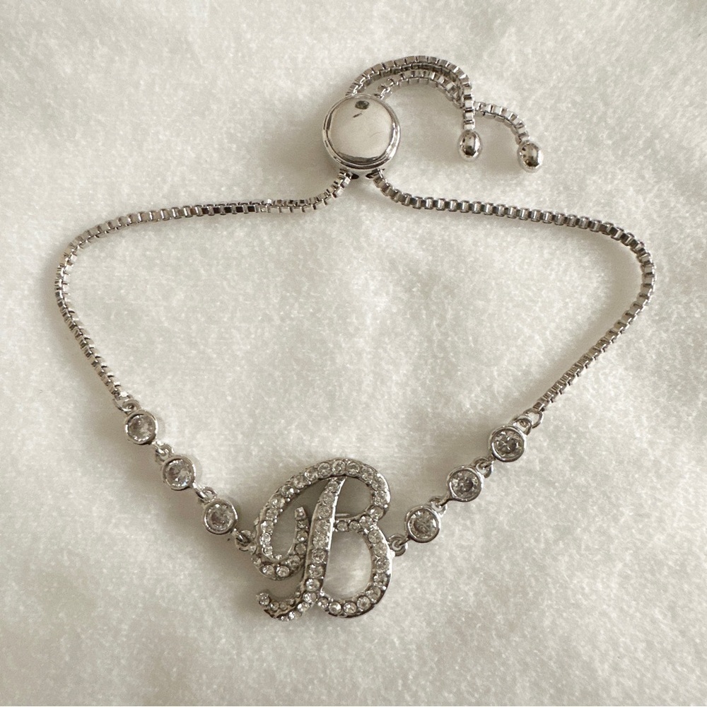 ‘b’ is for Barbie Silver Tone adjustable bracelet OS